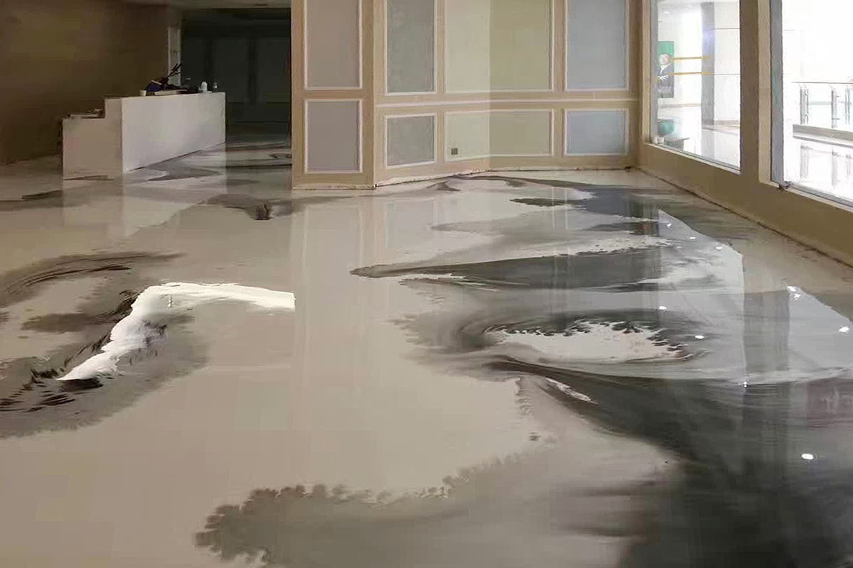 酒店大厅的泼墨地坪